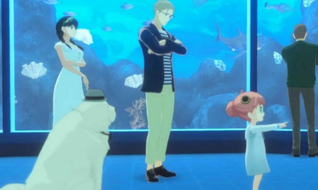 Anya asombrada en el acuario.