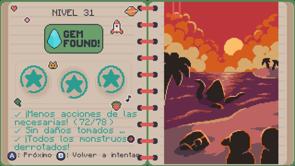 Fase completada de Prune & Milo.