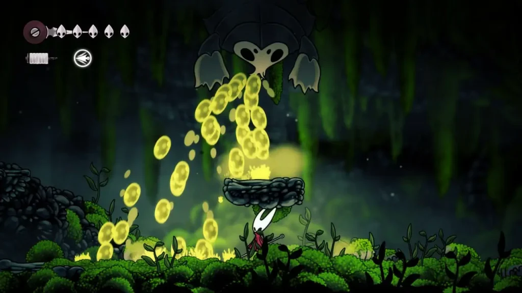 Hornet combatiendo contra un enemigo tóxico