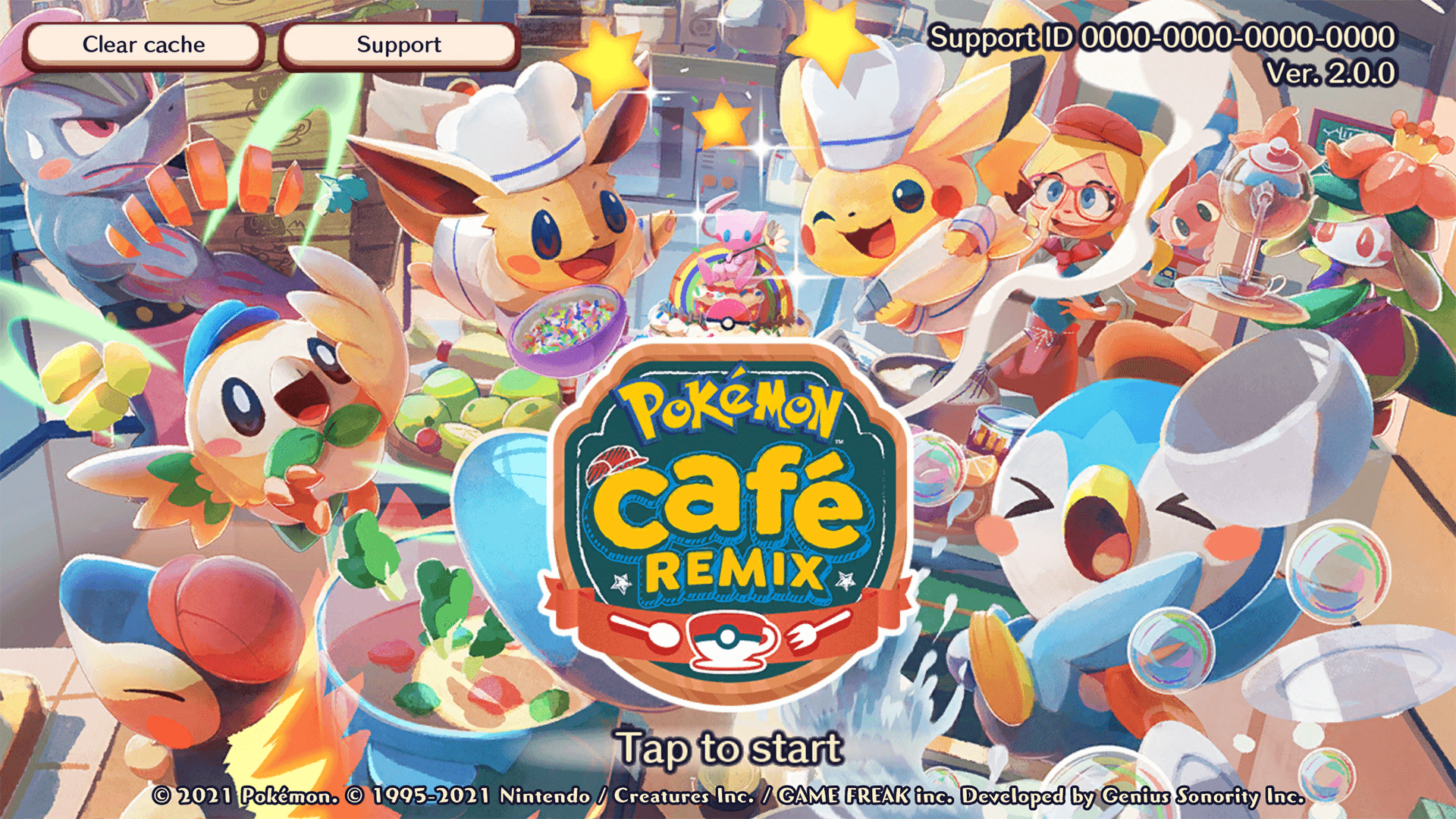 Pokémon Café Remix pantalla principal