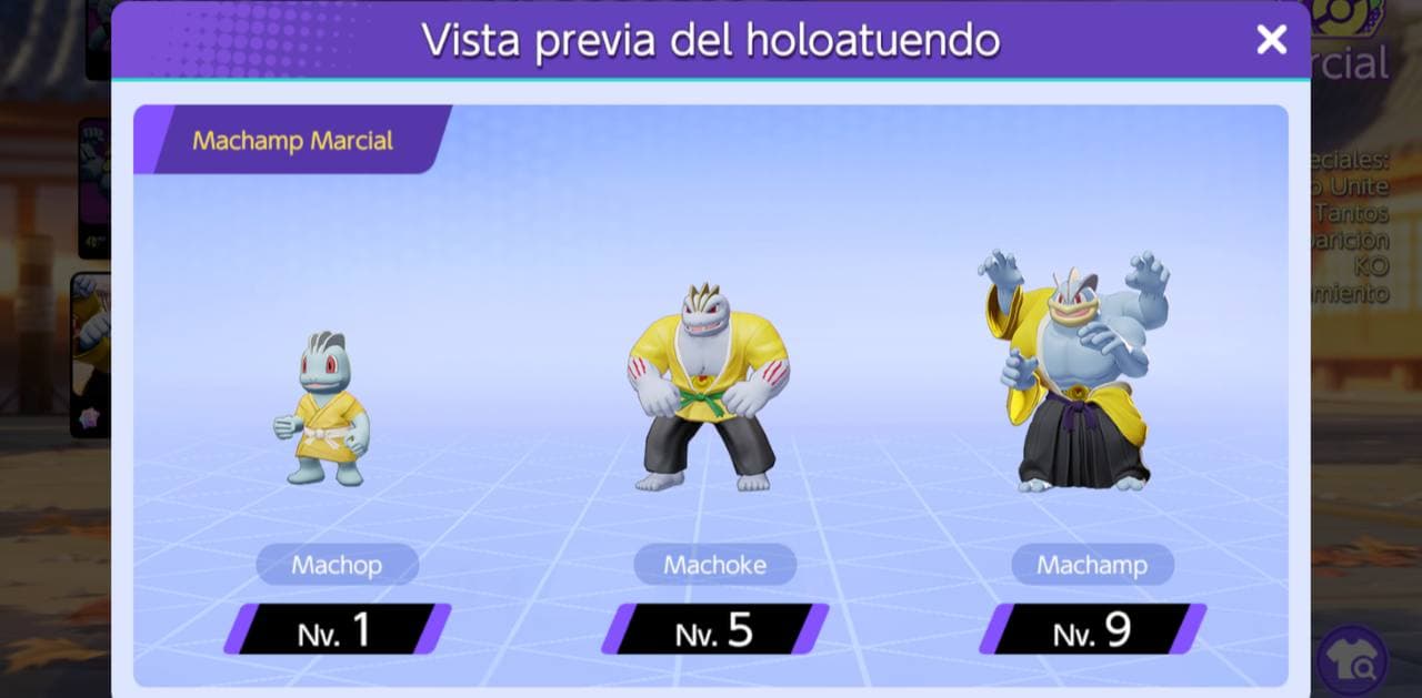 Machamp Marcial fases