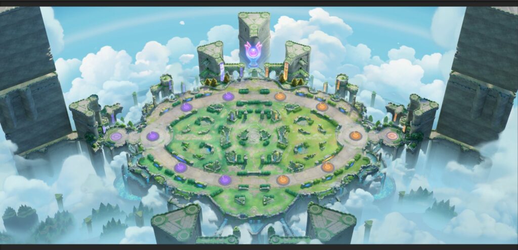Imagen del mapa Ruinas Celestes de Tea en Pokémon UNITE