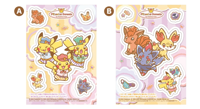Pegatinas de Pikachu con disfraz de cocinero y pegatinas de Vulpix, Zorua y Fennekin
