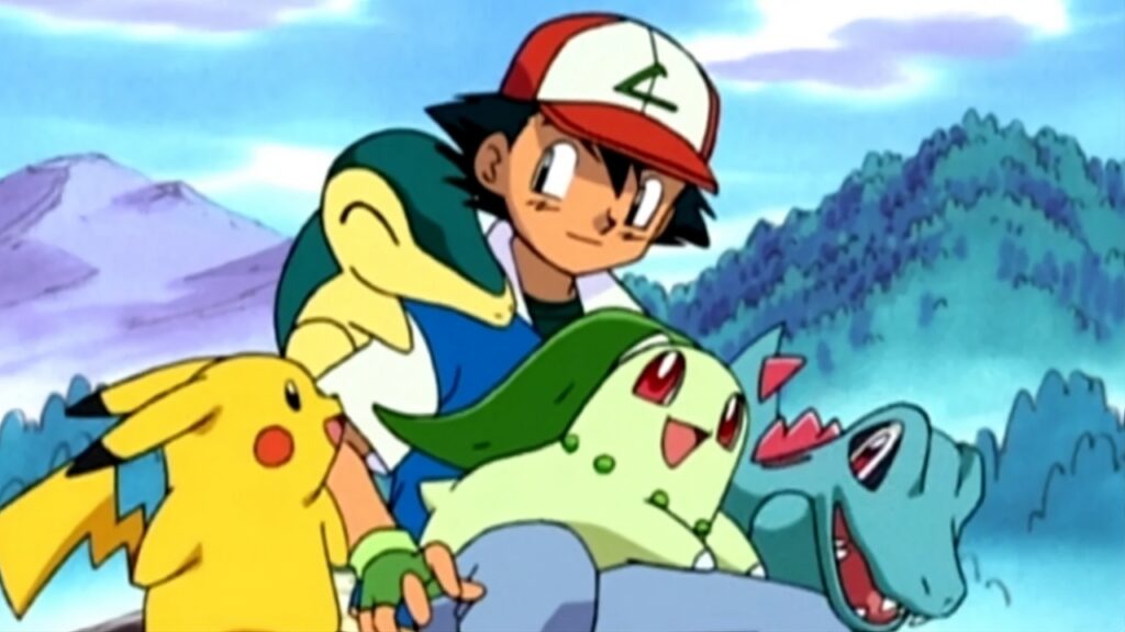 Ash y sus Pokémon en un capítulo disponible en TV Pokémon Johto