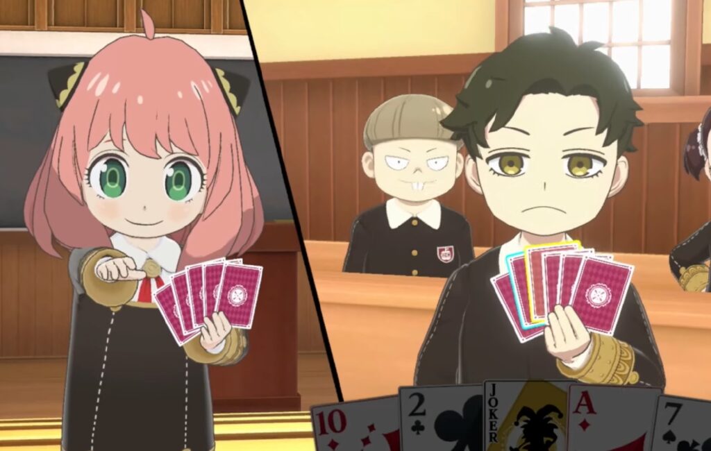 Anya jugando a las cartas con Damian