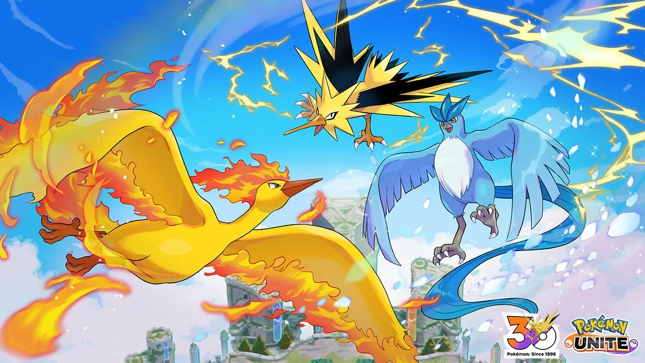 Articuno, Zapdos y Moltres llegarán a Pokémon UNITE como opción jugable