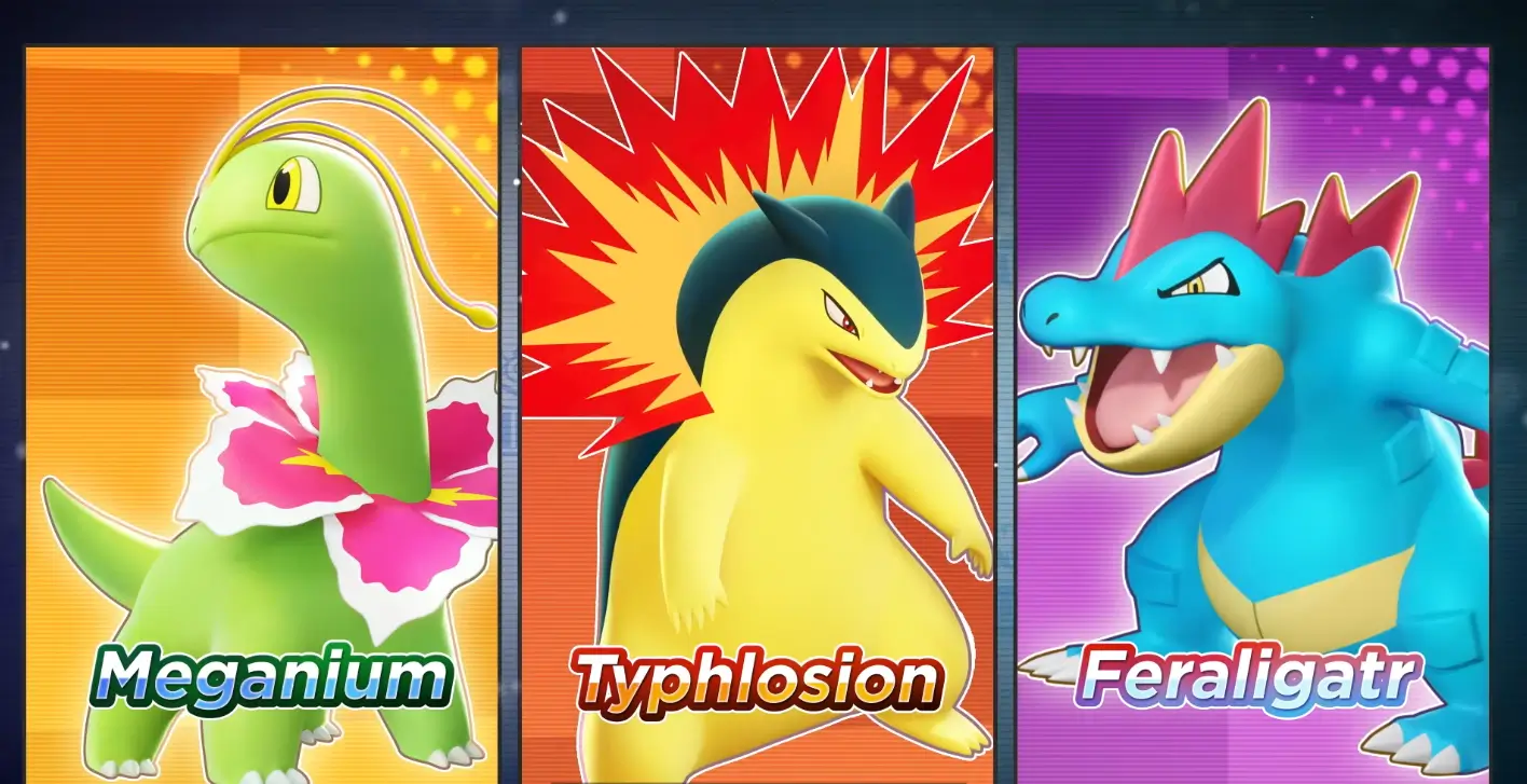 Meganium, Typhlosion y Feraligatr llegarán a Pokémon UNITE