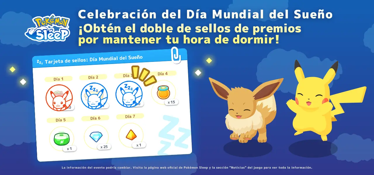 Consigue el doble de sellos en Pokémon Sleep para celebrar el Día Mundial del Sueño